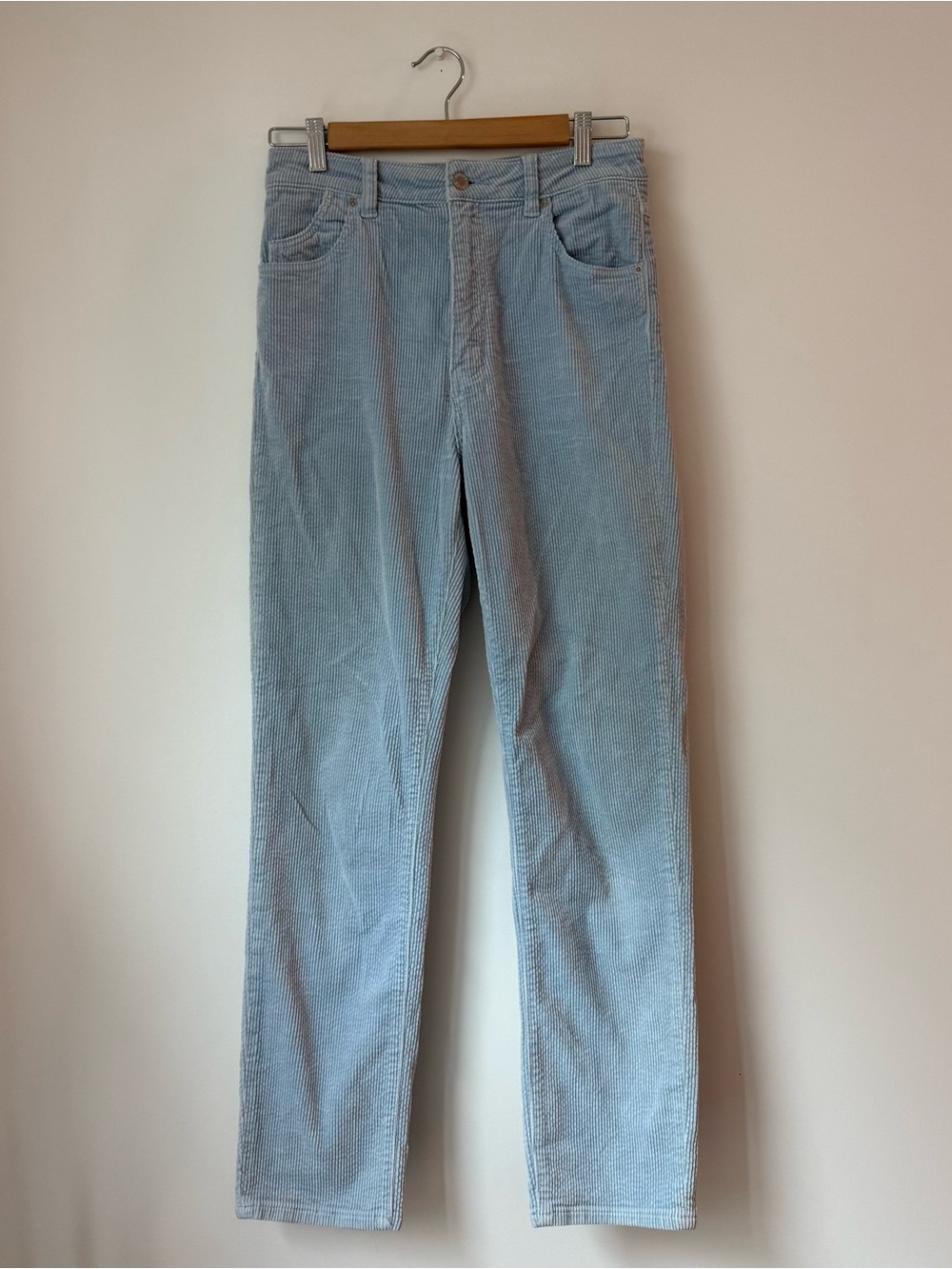 ROLLA’S Dusters High Rise Slim Corduroy Pants Sky Blue High Waist Size 28/AU 10